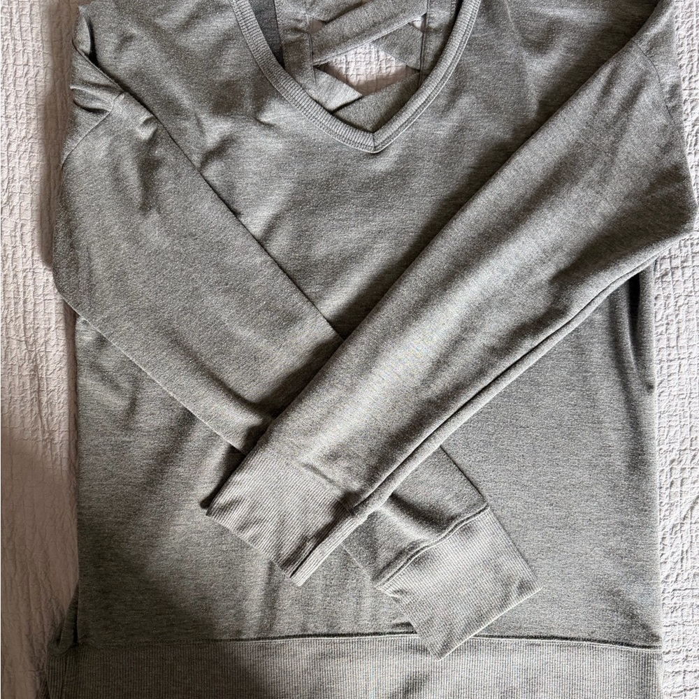 Men's Gray V-Neck Sweater